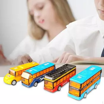 4х 1:64 масштаб двухэтажный автобус имитация модель транзитного автобуса сплав коллекция школа