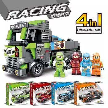 4IN1 Внедорожник с выдвижным механизмом 911 Super Car Block Развивающая игрушка для мальчиков 3+ лет