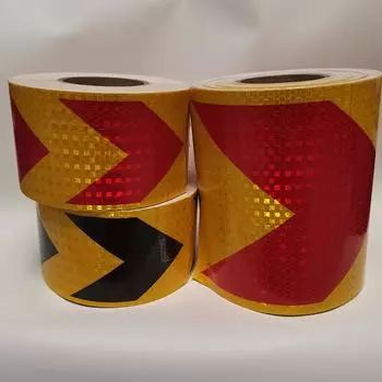 4Inch*17FT Waterproof Reflective Arrow Tapes Self-Adhesive High Visibility Safety Warning Reflectors Stickers For Trucks Trailer