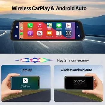 4K 3840*2160P 10-дюймовый автомобильный видеорегистратор Carplay Android Auto WIFI Dash Cam BT FM Drive Recorder Dashcam Camera Stream RearView Mirror