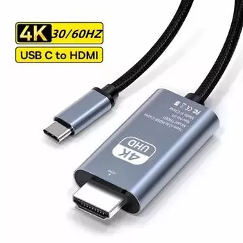 4K 60 Гц USB C - HDMI кабель Тип C HDMI адаптер HDTV конвертер кабель для iPhone TV конвертер MacBook Air iPad Samsung ноутбук 2m