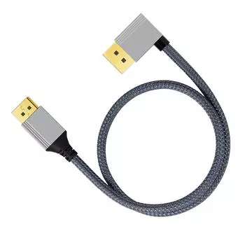 4K 60 Гц Видеокабель Левый угол подключения DisplayPort Адаптер Кабель 100 см для компьютерной графики и монитора