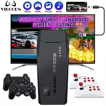 4K Аркадная игровая консоль Game Stick HDMI-совместимая ТВ ретро-консоль для PS1/GBA/FC поддержка DLNA MP3