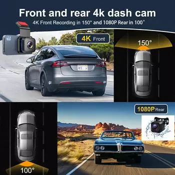 4K Dash Cam для автомобилей Камера 2-канальный автомобильный видеорегистратор GPS видеорегистратор WIFI ночное видение камера заднего вида для автомобиля автомобильные аксессуары NONE