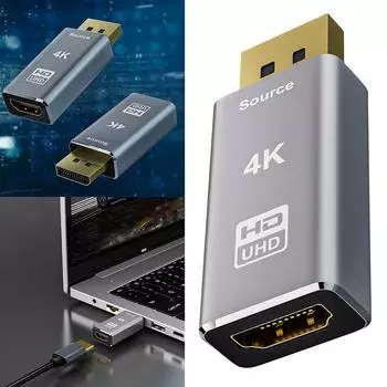 4K DP к HDMI-совместимый адаптер папа-мама 30 Гбит/с DP папа-HDMI-совместимый женский адаптер для монитора ПК ноутбука
