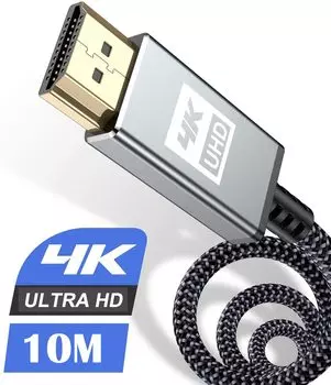 4K HDMI Cable 10m Speed Upgrade HDMI Standard HDMI Cable 4K 60Hz Compatible UHD 3D HDR 18Gbps High Speed Ethernet ARC HDMI Cable Compatible Display