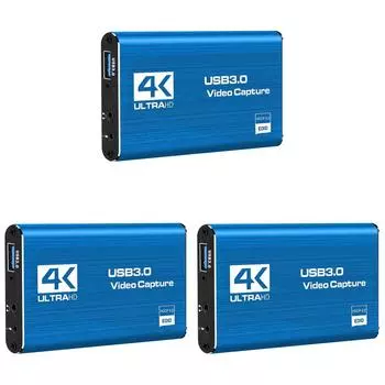 - 4K HDMI-совместимая USB 3.0 карта видеозахвата 1080P 60FPS Видеорегистратор Grabb