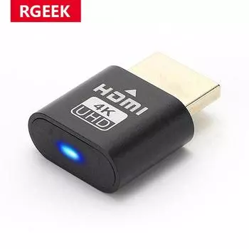 4K HDMI-совместимый виртуальный дисплей HDMI DDC Заглушка Адаптер эмулятора дисплея EDID Поддержка 3840*2160 60 Гц Майнинг биткойнов чёрный