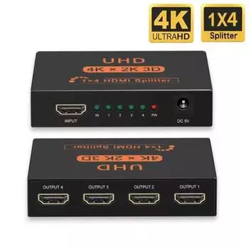4K HDMI Splitter 1080P Dual Display Converter с питанием для HDTV DVD PS3/4 Xbox HDMI-совместимый Switch Switcher