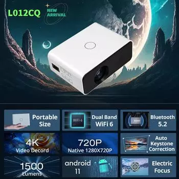 4K L012CQ LCD проектор с мини-размером портативный светодиодный домашний кинотеатр 180 ANSI люмен смарт-проекторы-проектор EU Plug белый