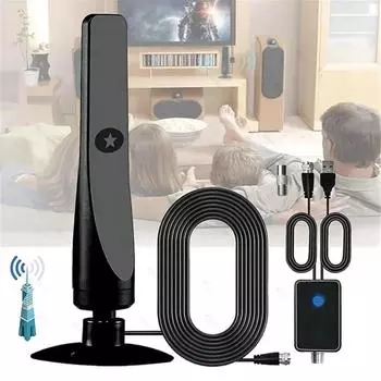 4K UHD цифровая телевизионная антенна усилитель сигнала усилитель сигнала для помещений 50 миль приемник сигнала с высоким коэффициентом усиления спутниковая антенна телевизоры приемник чёрный