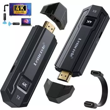 4K Wireless HDMI Wireless Портативный Компактный 5G Dual Wifi Максимальное Разрешение 4K30 Гц До 50 м 66 мс Сверхнизкая Задержка Беспроводная Можно добавить 8 устройств Нет