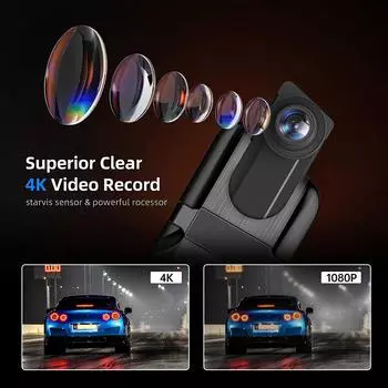 4K Зеркало заднего вида DVR CAR DVR Dual Dash Cam 4K Зеркало Черный Ящик Поддержка GPS Wifi 4K Автомобильный Видеорегистратор None