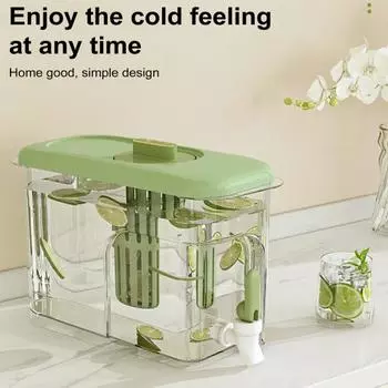 4л бутылка холодной воды с краном холодный чайник, фруктовый чайник, контейнер для напитков, контейнер для жидких напитков для домашнего бара, кухни жёлтый