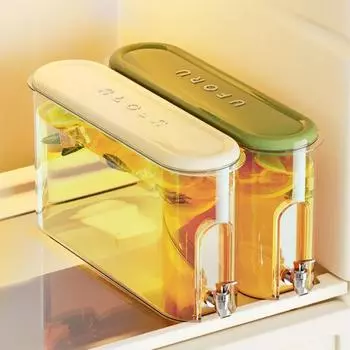 4L Cold Water Bucket with Faucet Refrigerator Jug Dispenser Water Kettle Summer Fruit Juice Drink Container Fridge Pots Pitcher 4L