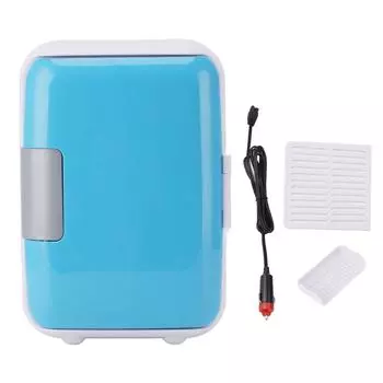 4L Персональный Холодильник Охладитель Синий DC 12V Автомобильный Компактный Маленький Холодильник Для Косметики Напитков Фруктов