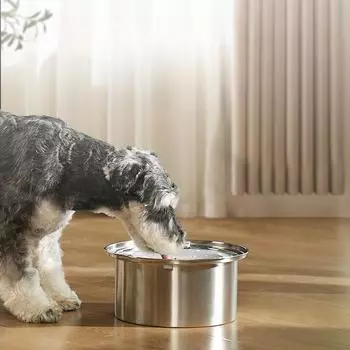 4L Stainless Steel Dog Water Bowls Pet Floating Drinking Bowls Large Capacity Cat Anti Wet Mouth Anti Splash Bowl for Large Dog