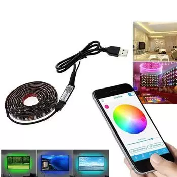 4M 5050 5V RGB светодиодные ленты USB фон атмосферные световые полосы цветные Bluetooth для домашнего ТВ ПК сад вечеринка украшения 4 m