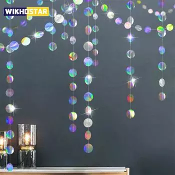 4M бумажный баннер для дня рождения, украшение для вечеринки, первый ребенок, мальчик, девочка, взрослый, лазерная серебряная гирлянда, свадьба, детский душ round