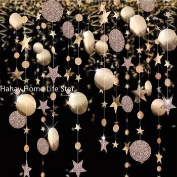 4M мерцающая бумажная гирлянда 1st 18 21st 30 40 50 60 Years Happy Birthday Party Decoration Adult Kids Boy Girl Baby Shower Decor 4M