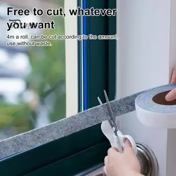 4M/Roll Оконная впитывающая наклейка для стекла Войлочная оконная влагопоглощающая полоска Самоклеящаяся стеклянная водонепроницаемая антиконденсатная лента серый