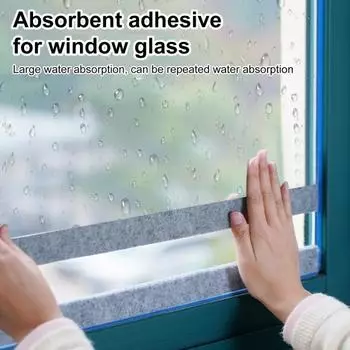 4M/Roll Оконная впитывающая наклейка для стекла Войлочная оконная влагопоглощающая полоска Самоклеящаяся стеклянная водонепроницаемая антиконденсатная лента серый