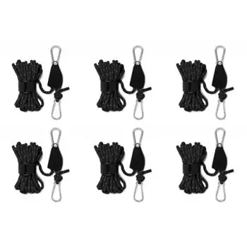 4мм 4м ролик натяжитель светоотражающий нейлоновый трос для палатки фиксированная пряжка (черный)