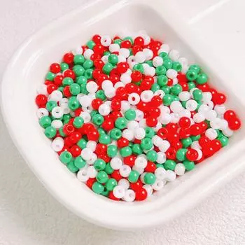 4mm/6mm Christmas Series Glass Beads DIY Bracelet Necklace Earrings Jewelry Accessories 4mm 20g/bag