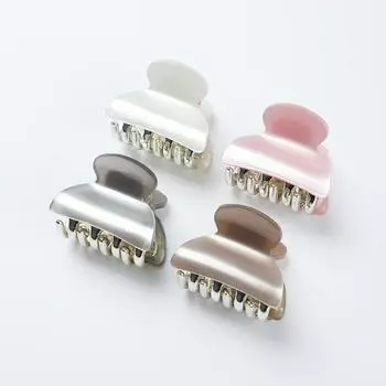 4Pack Acrylic Print Small Hair Crabs Clip Women Girls Plastic Solid Hair Clamp Claws Barrette Hairpin Makeup Accessories Set