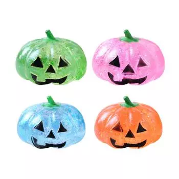 4Pack Halloween Pumpkins Stress Balls, Squeezes Balls Fidgets Toys For Kids Girls Boys Adults, Halloween Treats Bags Gifts Stress Relief Sensory Toys One Size