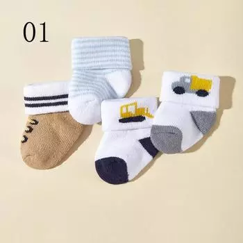 4Pair/lot New Boys and Girls Autumn/Winter Thick Warm Socks 6-12months