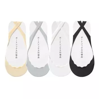 4Pairs Anti-slip Half Feet Socks Ultra-thin Half Palm Boat Socks Elastic Ice Silk Socks Summer