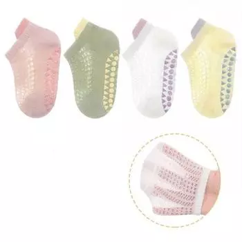 4Pairs/Lot Summer Newborn Socks For Girls Boys Mesh Thin Cotton Toddler Short Floor Home Sock Baby Boy Girl Sock Anti-slip New 0-12Month(S)