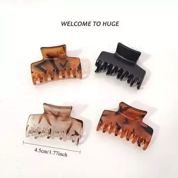 4pc European and American Leopard Black Hair Claw for Women Girls Retro for Korean Hair Accessories Headwear