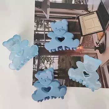 4pc Fashion European and American Cute Blue Bear Hair Claws Clips for Girls Women Ladies Korean Kawai Hair Accessories