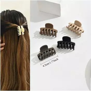 4pc Fashion European and American Khaki Style Hair Claw Clips for Women Girls Retro Small Hairgrip Korean Hair Accessories