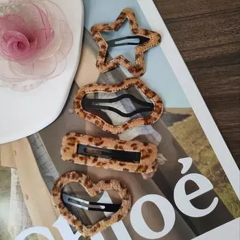 4pc Fashion European and American sexy Leopard BB Hairpin Hairgrip Hair Side Clips for Girls Women Hair Accessories