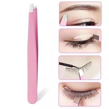 4pc-in-1 Stainless Steel Eyebrow Clip Set,Professional Eyelash Tweezers,Multi-purpose Eyebrow Trimming Shaping Tool For Home Use розовый