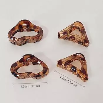 4PC Set European & American Style Leopard Print Small HairClaw Clips for Women Girls Retro Hair Accessories Headwear