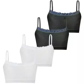 4PC Teenage Girls Training Bra Kids Underwear Cotton Cartoon Girls Vest Crop Top 8-14years one size