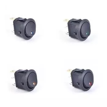 4Pcs 12V 20A Round Rocker Switch ON/Off LED Light Car Marine Boat Dot Toggle