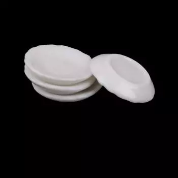 4Pcs 1/12 Dollhouse Miniature White Round Dishes Plate Tableware Kitchen Toy