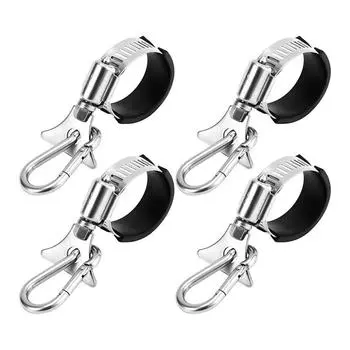 4 шт. 22-32 мм зажимы для флагштока кольца регулируемые нержавеющая сталь зажим для флагштока наружные кронштейны с карабином хомут для шланга сад