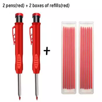 4pcs 2.8mm Solid Carpenter Pencil Refill Deep Hole Marking Pencil Scriber Refill Carpenter Scriber Mechanical Woodworking Pencil