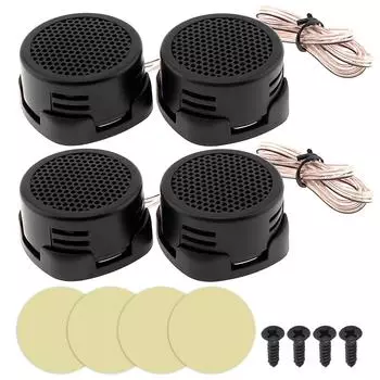 4pcs 500W High Efficiency Mini Dome Tweeter Speakers High Frequency for Car Audio System Black