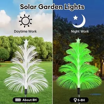 4pcs 5 Layers Solar Jellyfish Star Light RGB Christmas Tree Lights Outdoor Waterproof Lawn Landscape Lamp for Patio Garden Decor