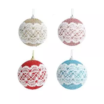 4Pcs 8cm Xmas Tree Hanging Ornament Glitter Christmas Decoration Balls Party 4pcs