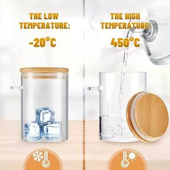 4pcs Airtight Glass Jars with Bamboo Lids and Spoons for Spices, Beans, Tea, Sugar, Coffee Kitchen Storage Containers