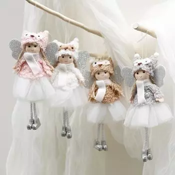 4pcs Angel Ornaments Christmas Tree Decorations Holiday Atmosphere Decorations Thanksgiving Easter Angel Ornaments Party Celebration Decorations 4pcs Angel Charm