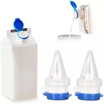 4pcs Anti-Spray Milk Bottles Pourer with Lid Juice Drink Pour Spout Beverage 4pcs
